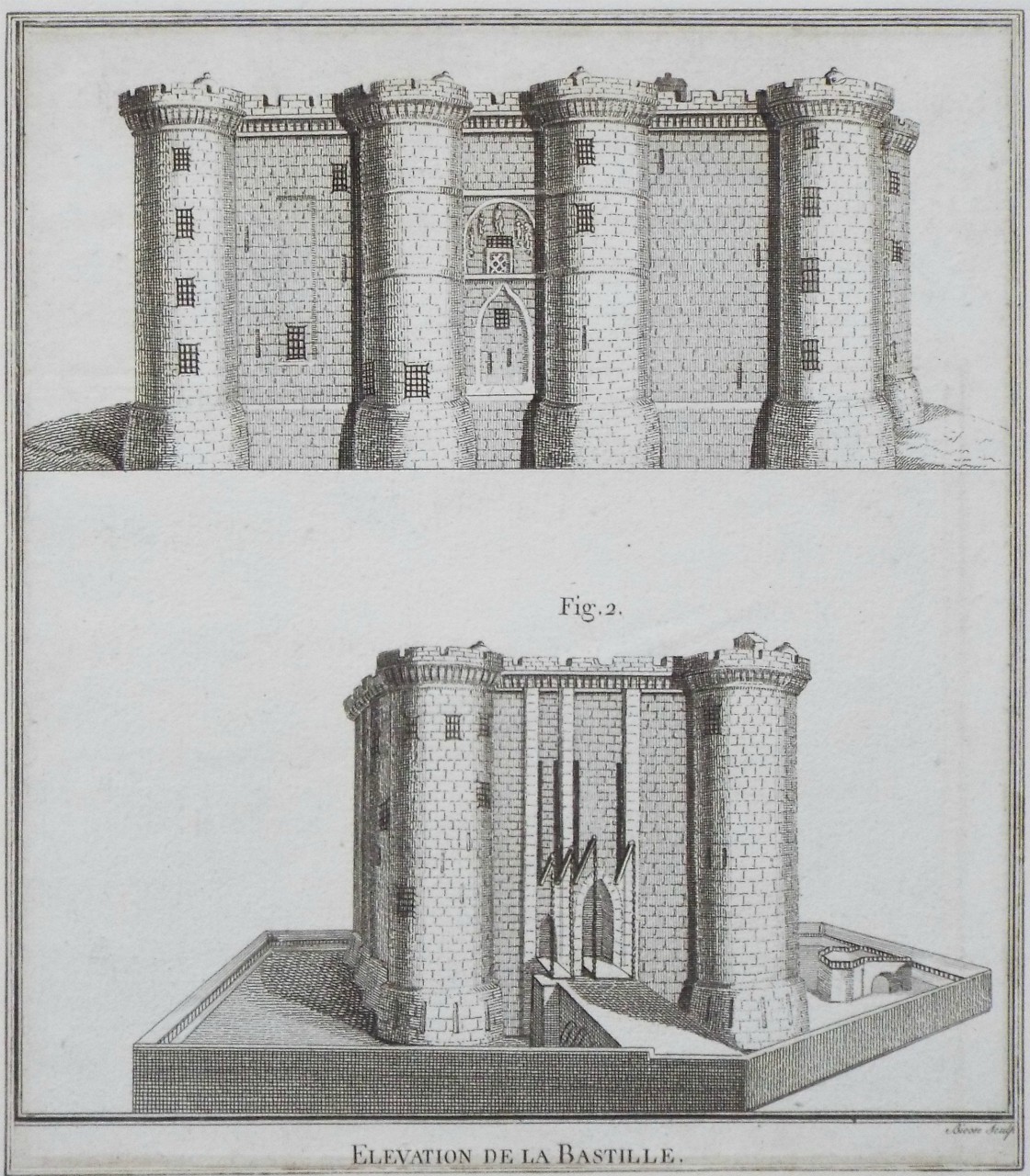 Print - Elevation de la Bastille. - 